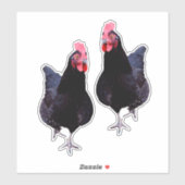Sticker Strut de poulet noir, (Feuille)
