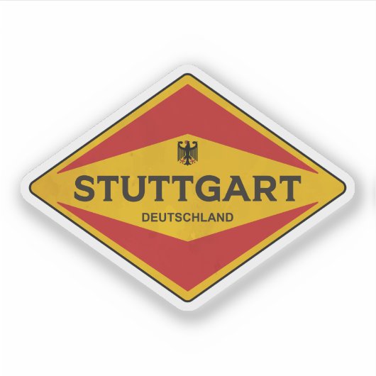 Sticker Stuttgart Allemagne Vintage (Devant)