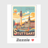 Sticker Stuttgart TV Tower - Fernsehturm germany gift (Feuille)