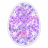 Sticker Style Aquarelle de la Croix des Oeufs de Pâques (Devant)