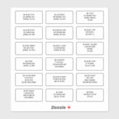 Sticker Style Art Déco 18 Nom individuel invité Adresses (Feuille)