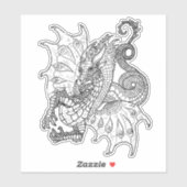 Sticker Style Art Nouveau Dragon (Feuille)