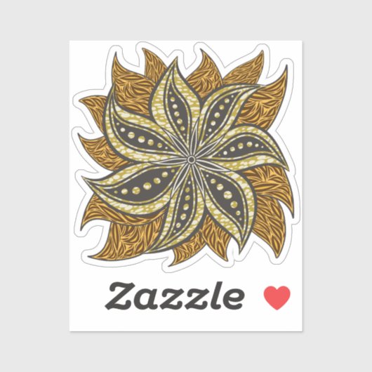 Sticker Style Batik Floral Abstrait africain (Feuille)