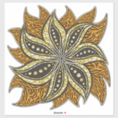 Sticker Style Batik Floral Abstrait africain (Feuille)