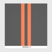 Sticker Style Carbone d'impression d'accents orange sporti (Feuille)