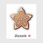 Sticker Style Cartographie Cookie de Noël avec flocon de n (Feuille)