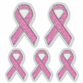 Sticker Style Chrome Imprimer Pink Ribbon Sensibilisation (Devant)