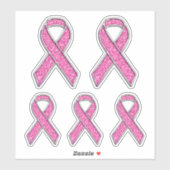 Sticker Style Chrome Imprimer Pink Ribbon Sensibilisation (Feuille)