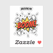 Sticker Style comique fun boom typographie pop art (Feuille)