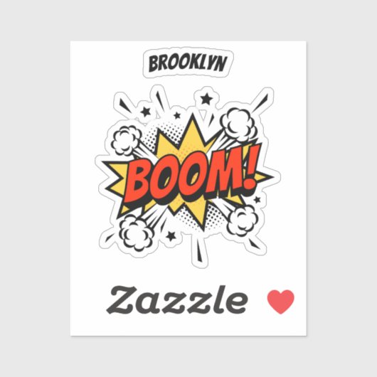 Sticker Style comique fun boom typographie pop art (Feuille)