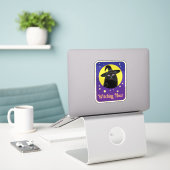 Sticker Style d'art Halloween Chat Noir Cuisine Personnali (Ordinateur portable sur le bureau)