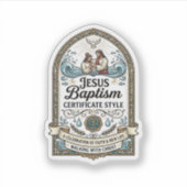 Sticker Style de certificat de baptême de Jésus Certificat (Devant)