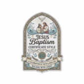 Sticker Style de certificat de baptême de Jésus Certificat (Devant)