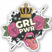 Sticker Style de tatouage Girl Power (Devant)