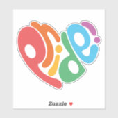 Sticker Style de typographie "Fierté" en forme de coeur (Feuille)