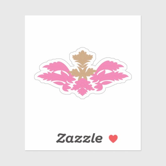 Sticker Style Décor, Rose Chaud, Laiton Antique (Feuille)