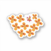 Sticker Style Décoratif, Orange Mouillé, Rouge Cornell (Devant)