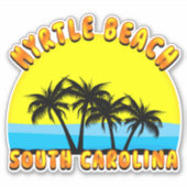 Sticker Style Dessin Rétro MYRTLE BEACH SUD CAROLINA (Devant)