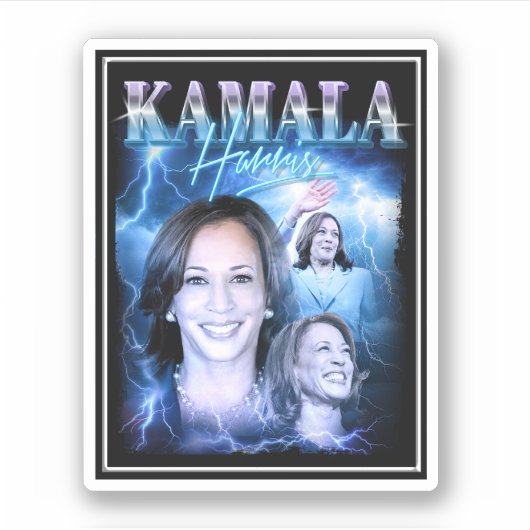 Sticker Style Kamala Harris Retro 90s (Devant)
