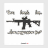 Sticker Style Militaire Live Rire Amour Parodie (Feuille)