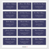 Sticker Style Navy Blue Mariage Adresse individuelle de l' (Feuille)