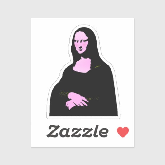 Sticker Style Pop Art Mona Lisa (Feuille)