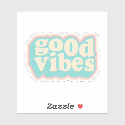 Sticker Style Retro Good Vibes Colorée Motivationnelle (Feuille)