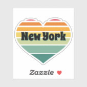Sticker Style rétro New York Heart (Feuille)
