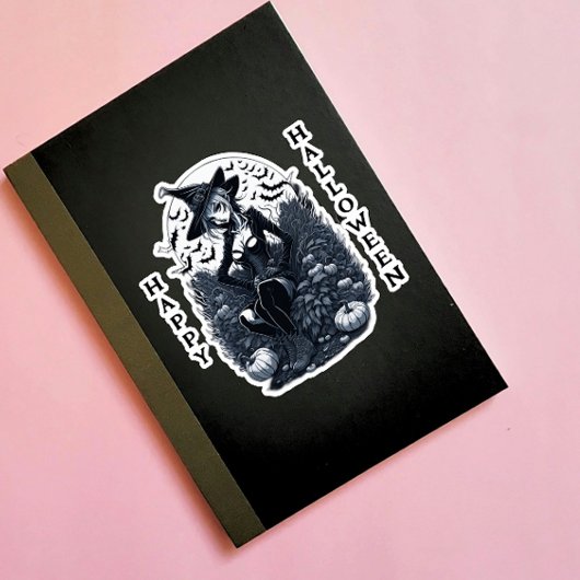 Sticker Style tatouage Moonlit Witch Citrouille Patch Viny