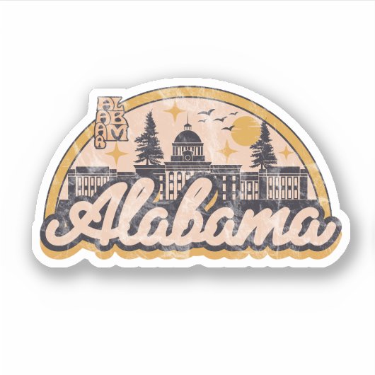 Sticker Style Vintage Alabama (Devant)