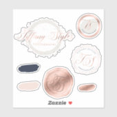 Sticker Styles Tiffany Logos personnalisés bleu marine et  (Feuille)