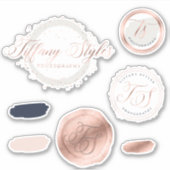 Sticker Styles Tiffany Logos personnalisés bleu marine et  (Devant)