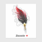 Sticker Stylo rouge en plumes avec nib or (Feuille)