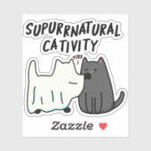 Sticker Su-purr-naturelle Cativité Funny Cat Pun (Feuille)