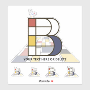Sticker Sublime néoplasticisme Art Monogramme. Lettre B