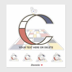 Sticker Sublime néoplasticisme Art Monogramme. Lettre C