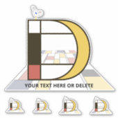 Sticker Sublime néoplasticisme Art Monogramme. Lettre D (Devant)