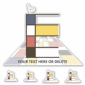 Sticker Sublime néoplasticisme Art Monogramme. Lettre E (Devant)