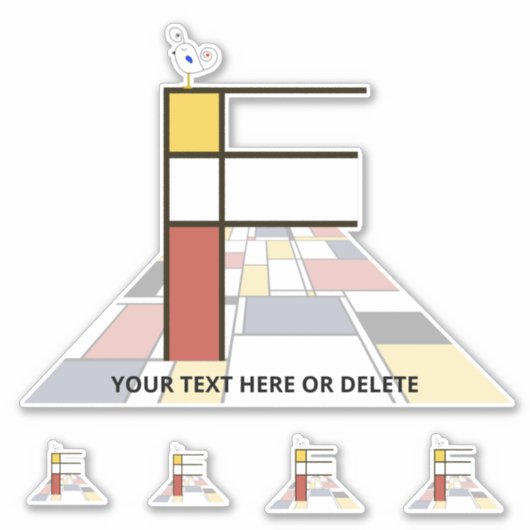 Sticker Sublime néoplasticisme Art Monogramme. Lettre F (Devant)