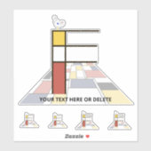 Sticker Sublime néoplasticisme Art Monogramme. Lettre F (Feuille)