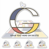 Sticker Sublime néoplasticisme Art Monogramme. Lettre G (Devant)