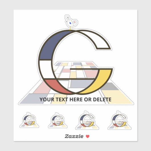 Sticker Sublime néoplasticisme Art Monogramme. Lettre G (Feuille)