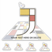 Sticker Sublime néoplasticisme Art Monogramme. Lettre J (Devant)