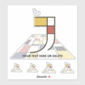 Sticker Sublime néoplasticisme Art Monogramme. Lettre J (Feuille)