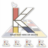 Sticker Sublime néoplasticisme Art Monogramme. Lettre K (Devant)