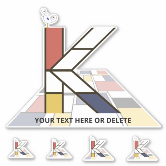 Sticker Sublime néoplasticisme Art Monogramme. Lettre K (Devant)