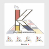 Sticker Sublime néoplasticisme Art Monogramme. Lettre K (Feuille)