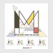 Sticker Sublime néoplasticisme Art Monogramme. Lettre M (Feuille)