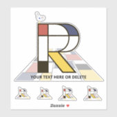 Sticker Sublime néoplasticisme Art Monogramme. Lettre R (Feuille)