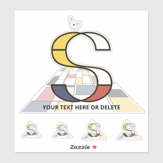 Sticker Sublime néoplasticisme Art Monogramme. Lettre S (Feuille)